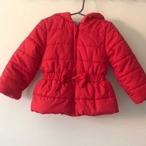 Washed but never worn red puffer coat 2T
